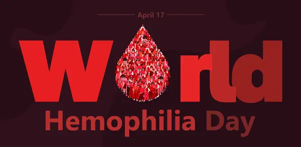 Всемирный День Гемофилии Апреля Группа Людей Форме Капли Крови Концепция Векторная Графика