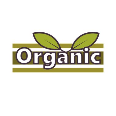 Organik kelimesi yapraklarla çevrilidir. Doğal ürünleri, organik tarımı ve sağlıklı yaşamı simgeler. Organik ürünler veya sürdürülebilir tarım konuları için uygun. Yapay zeka olmayan vektör oluşturuldu