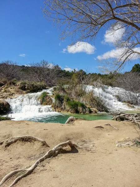 オッサ モンティエル アルバセテ スペインの自治体でラグナス ルイデラの滝 — ストック写真