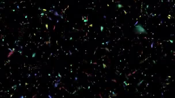 4K五彩斑斓的Confetti Falling 聚会或假日录像 包括Alpha Matte — 图库视频影像