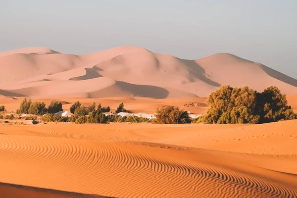 Krásný Výhled Duny Poušti Merzouga Maroko — Stock fotografie