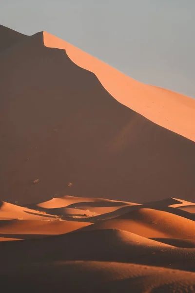 Όμορφη Θέα Των Αμμόλοφων Στην Έρημο Μερζούγκα Μαρόκο — Φωτογραφία Αρχείου