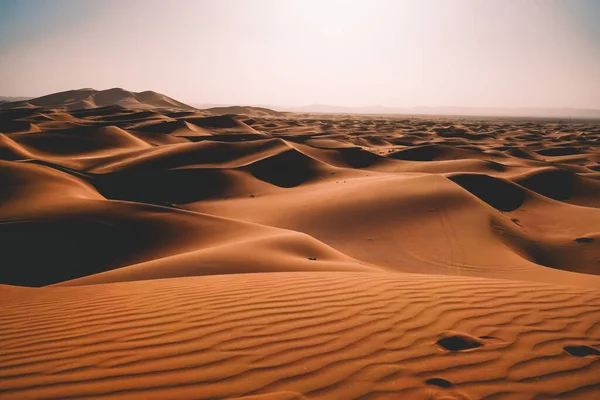 Kumullar Sahara Çölü Fas Afrika Merzouga — Stok fotoğraf