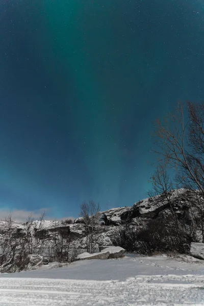 オーロラボレリス北部の光冬の風景 — ストック写真