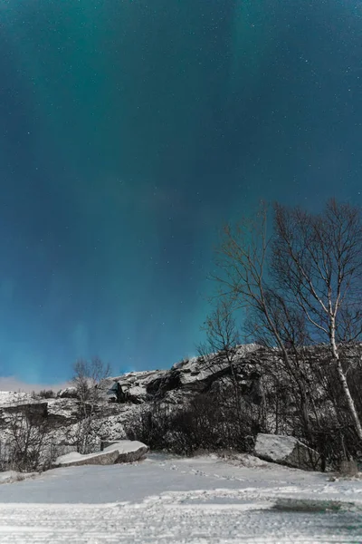 オーロラボレリス北部の光冬の風景 — ストック写真