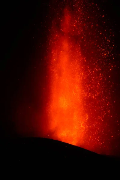 volcano eruption la palma spain red and black
