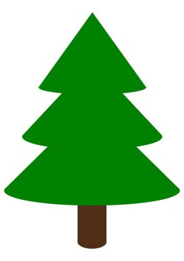 Ağaç veya Noel Ağacı veya Noel Logosu veya Şeffaf Düz Vektör Kartı