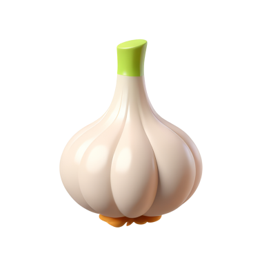 Sarımsak 3D Simge Parlatıcı Asgari Emoji Biçimi, İzole edilmiş PNG nesnesi
