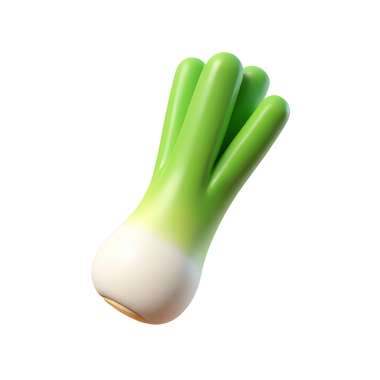 Pırasalı 3D Simge Parlatıcı Asgari Emoji Biçimi, İzole edilmiş PNG nesnesi