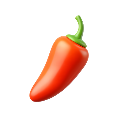 Kırmızı Jalapeno 3D Simge Parlak Asgari Emoji Biçimi, İzole edilmiş PNG nesnesi