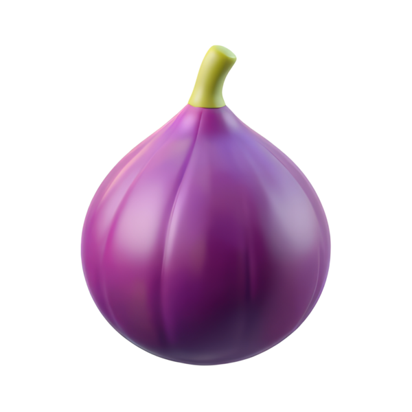 İncir 3B Simgesi Parlak Asgari Emoji Biçimi, İzole edilmiş PNG nesnesi