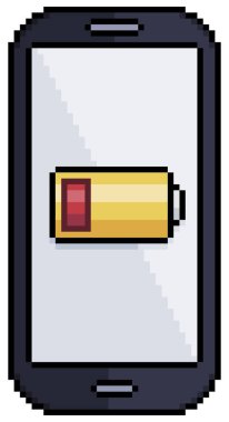 Beyaz zemin üzerinde 8bit oyun için ölü piksel vektör simgesi olan resim cep telefonu