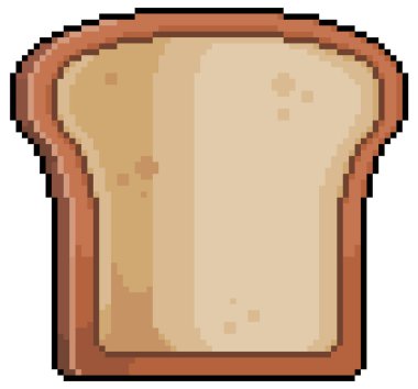 Beyaz zemin üzerinde 8bit oyun için ekmek vektör simgesinin piksel sanat dilimi