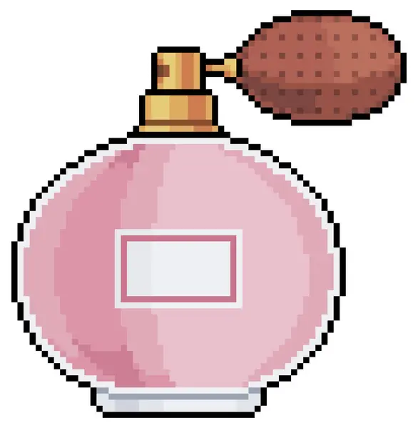 Beyaz arkaplanda 8bit oyun için pikselli sanat parfümü şişe vektör simgesi