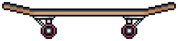 Beyaz zemin üzerinde 8bit oyun için piksel sanatsal kaykay sporu vektör simgesi