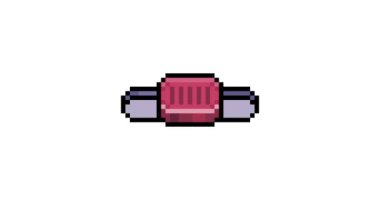 Piksel sanatında kırmızı kaydırma düğmesi animasyonu ve 8bit stili