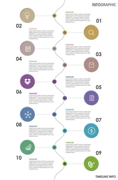 Template Timeline Business Infographic Template Modern Step Timeline Diagram Presentation — Stok Vektör