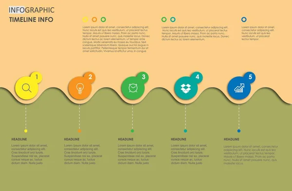 Timeline Business Infographic Template Modern Step Timeline Diagram Presentation Infographic — Stok Vektör