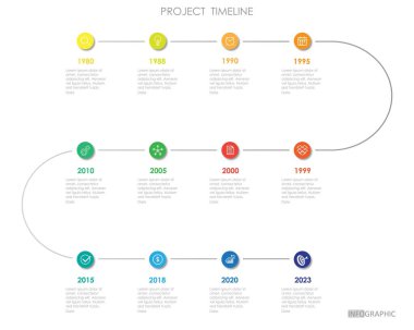 project timeline Infographic template for business. 12 Step modern Timeline diagram calendar with presentation vector infographic.