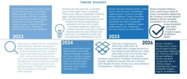 İş için zaman çizgisi yol haritası şeması Infographic şablonu. Sunum vektörü zaman çizgisi bilgi haritasıyla 4 adım modern zaman çizelgesi.