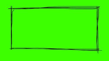 Krom anahtarı için yeşil arkaplan üzerinde hareket eden bir çerçevenin karikatürü