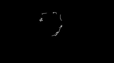 El çizimi soru işareti siyah arkaplanda dur hareketinde görünür