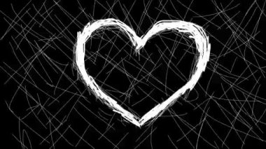 Siyah arkaplanda stop hareket çizgileri olan kalp çizimi