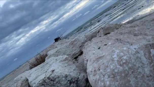 Gün Batımında Hendekten Deniz Manzarası — Stok video