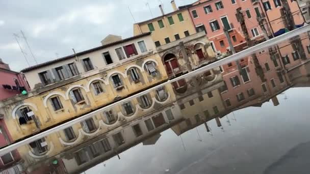 Ancient Venetian City Chioggia Reflected Water — Vídeo de Stock