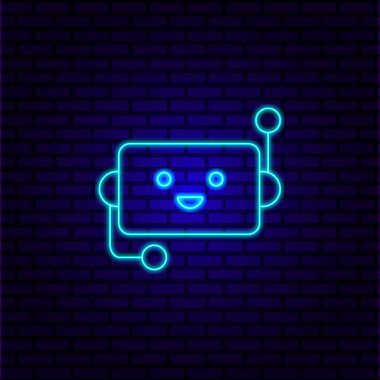 Chatbot 'ta robotlu editoryal içerik için neon simgesi