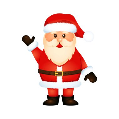 Neşeli Noel Baba 'nın izole edilmiş vektör karakteri çizgi film tarzında arka plan veya beyaz arkaplan olmadan.