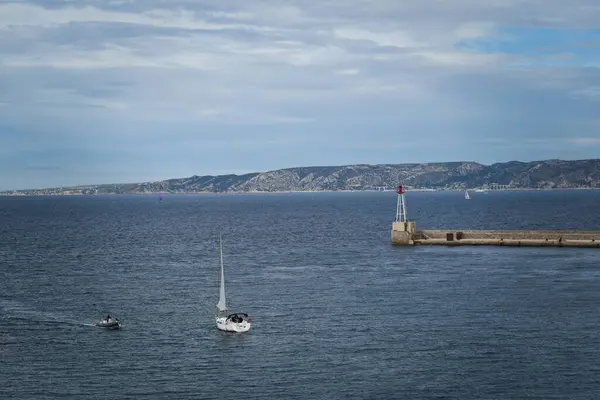 stock image Winding ship on the sea