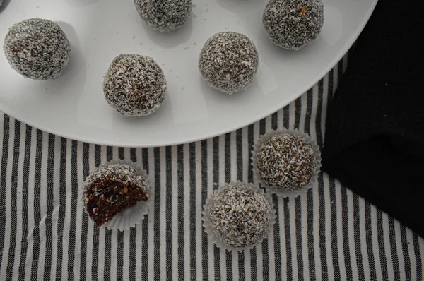 coconut balls on the table 