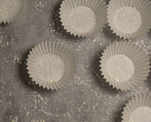 Muffin papers on the table