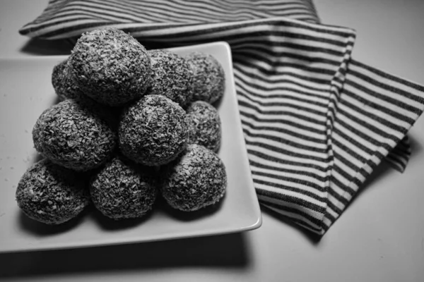 coconut balls on the table 