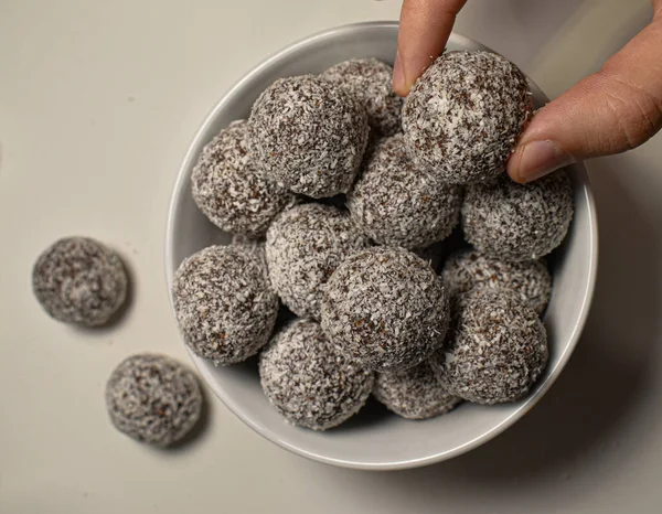 coconut balls on the table 