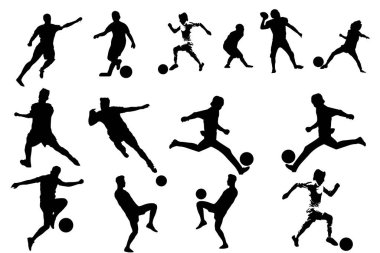 futbol oyuncuları Vector silhouettes.