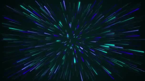Rayons Lumineux Lumière Explosion Explosion Étoiles Sur Fond Sombre — Video