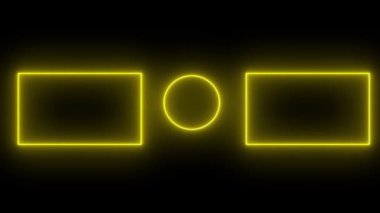 Son Ekran Neon Çerçevesi Siyah Arkaplanda izole edildi. Kusursuz Döngü