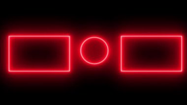 Son Ekran Neon Çerçevesi Siyah Arkaplanda izole edildi. Kusursuz Döngü