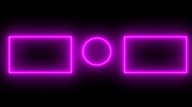Son Ekran Neon Çerçevesi Siyah Arkaplanda izole edildi. Kusursuz Döngü