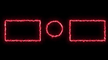 Son Ekran Neon Çerçevesi Siyah Arkaplanda izole edildi. Kusursuz Döngü