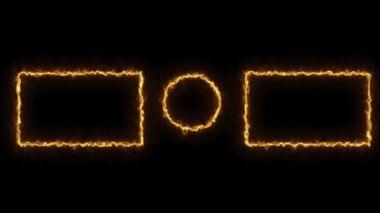 Son Ekran Neon Çerçevesi Siyah Arkaplanda izole edildi. Kusursuz Döngü