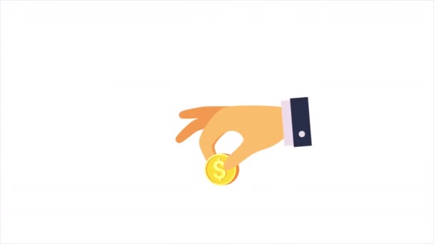 Moneta Caduta Alla Carta Bancaria — Video Stock