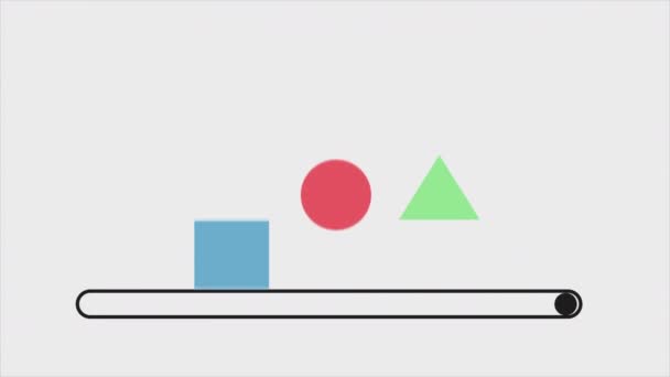 Elementi Movimento Del Cerchio Del Triangolo Del Cubo Che Saltano — Video Stock