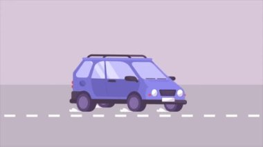 Isometric Car yolda ilerliyor.