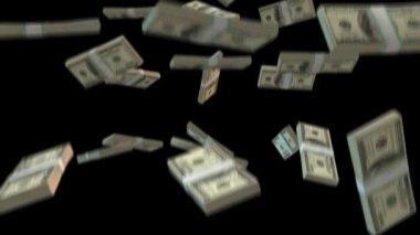 Alfa Kanalı 3 boyutlu animasyonda dolarların düşüşü