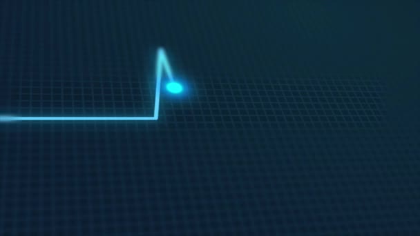Dijital Tıbbi Kalp Atışı Mavi Işıklandırma Çizgileri — Stok video