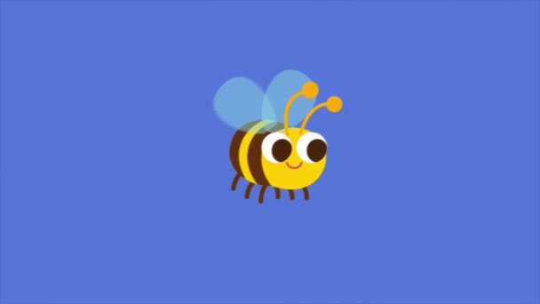 Honey Bee Repülő Rajzfilm Animáció — Stock videók