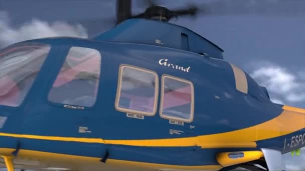 Helikopter Agusta Westland Redo Att Flyga Animation — Stockvideo